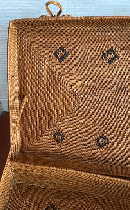 アタバック ふた付きボックスバック バスケット バリ島