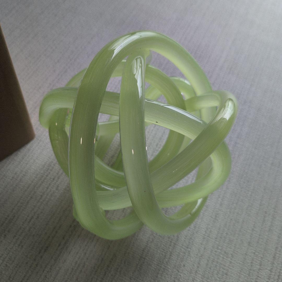 【HAY】KNOT ガラス オブジェ 置物 Lサイズ 黄緑色
