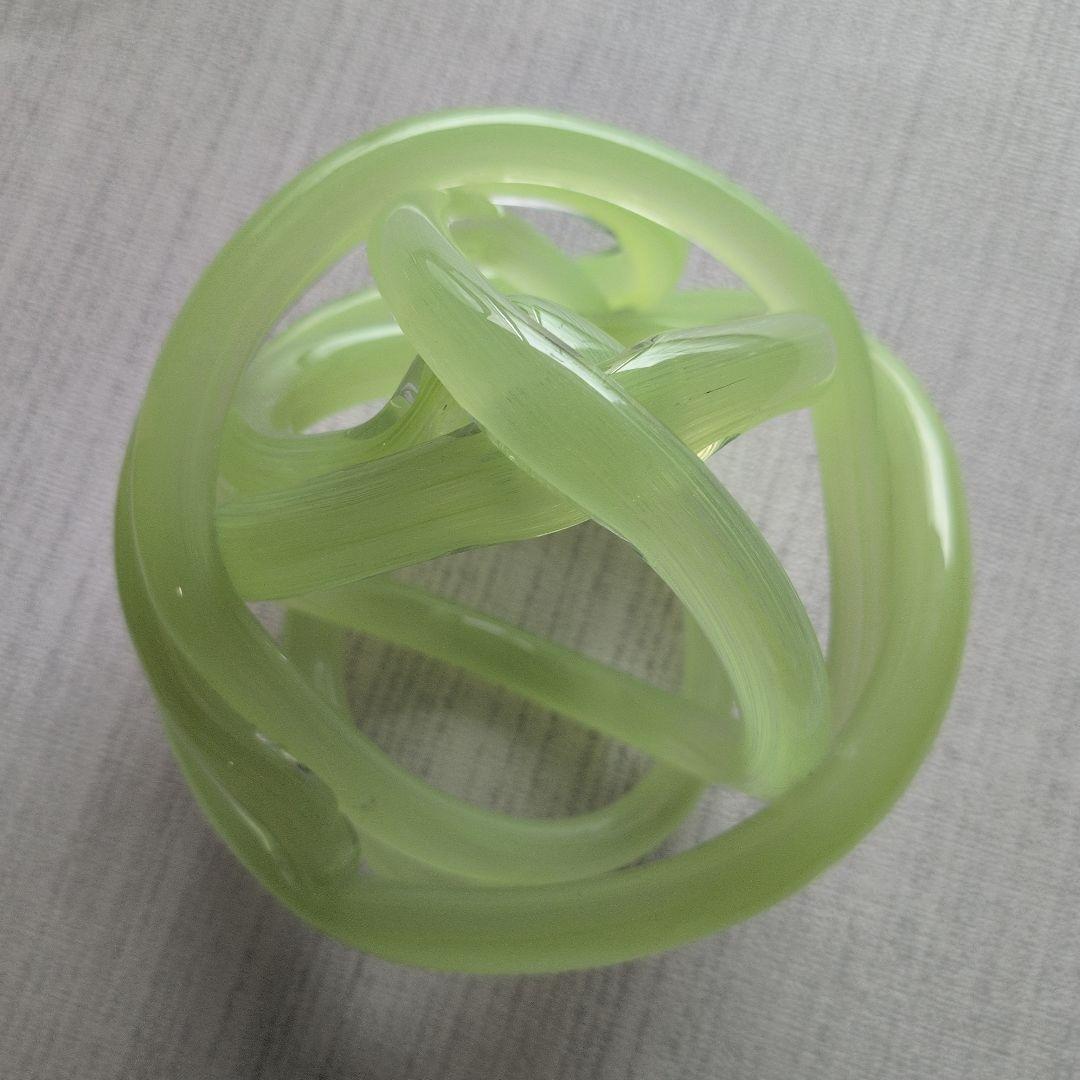 【HAY】KNOT ガラス オブジェ 置物 Lサイズ 黄緑色