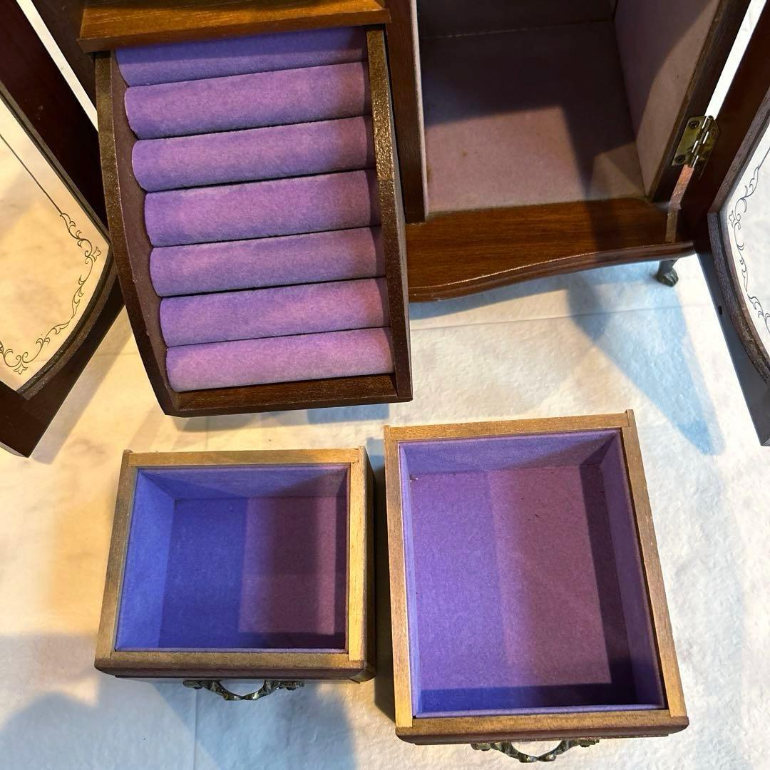 希少 TOYO 木製オルゴール付きジュエリーボックス日本製・1970〜80年代