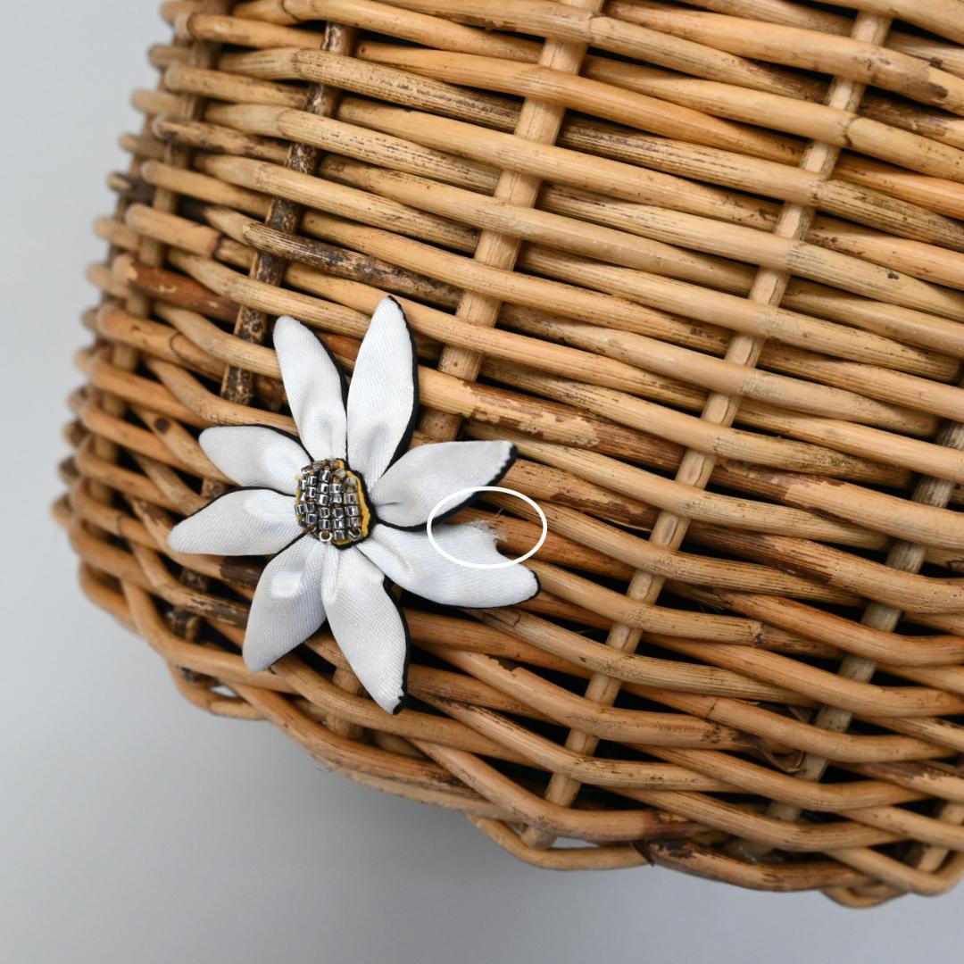 46213★ラドロー カゴバッグ 花 籐 ラタン×レザー デイジー　ディジー