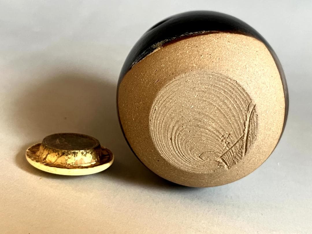 茶入■肩衝 桶谷定一作 洛東 仕覆付 共箱 お茶道具 古美術 時代物 骨董品■