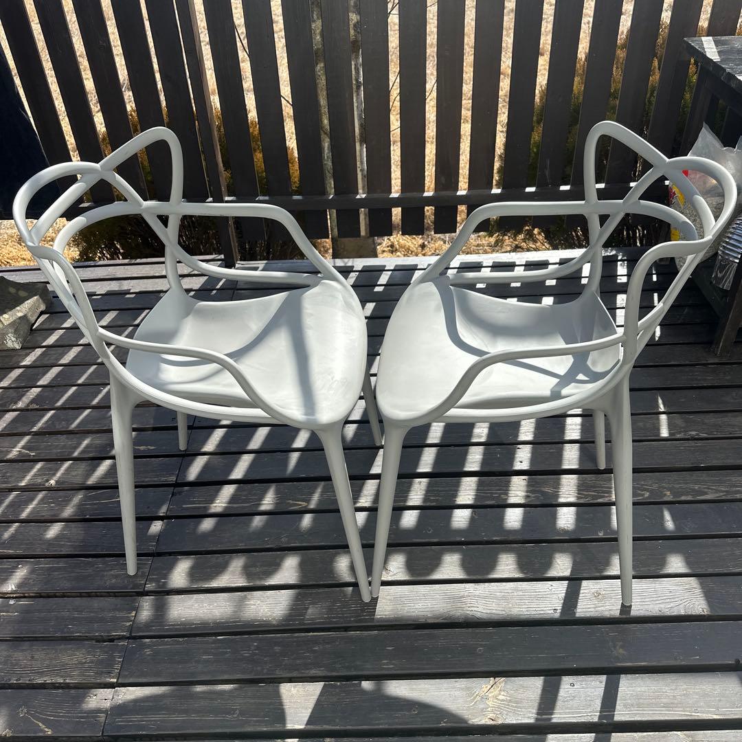 Kartell カルテル　マスターズチェア　グレー　２脚セット　ガーデンチェア