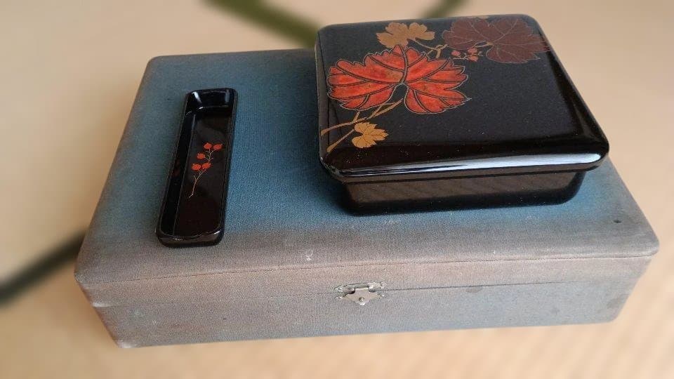 【大正時代以前・白木屋漆器】会津塗 菓子器セット 蔦模様漆器 アンティーク