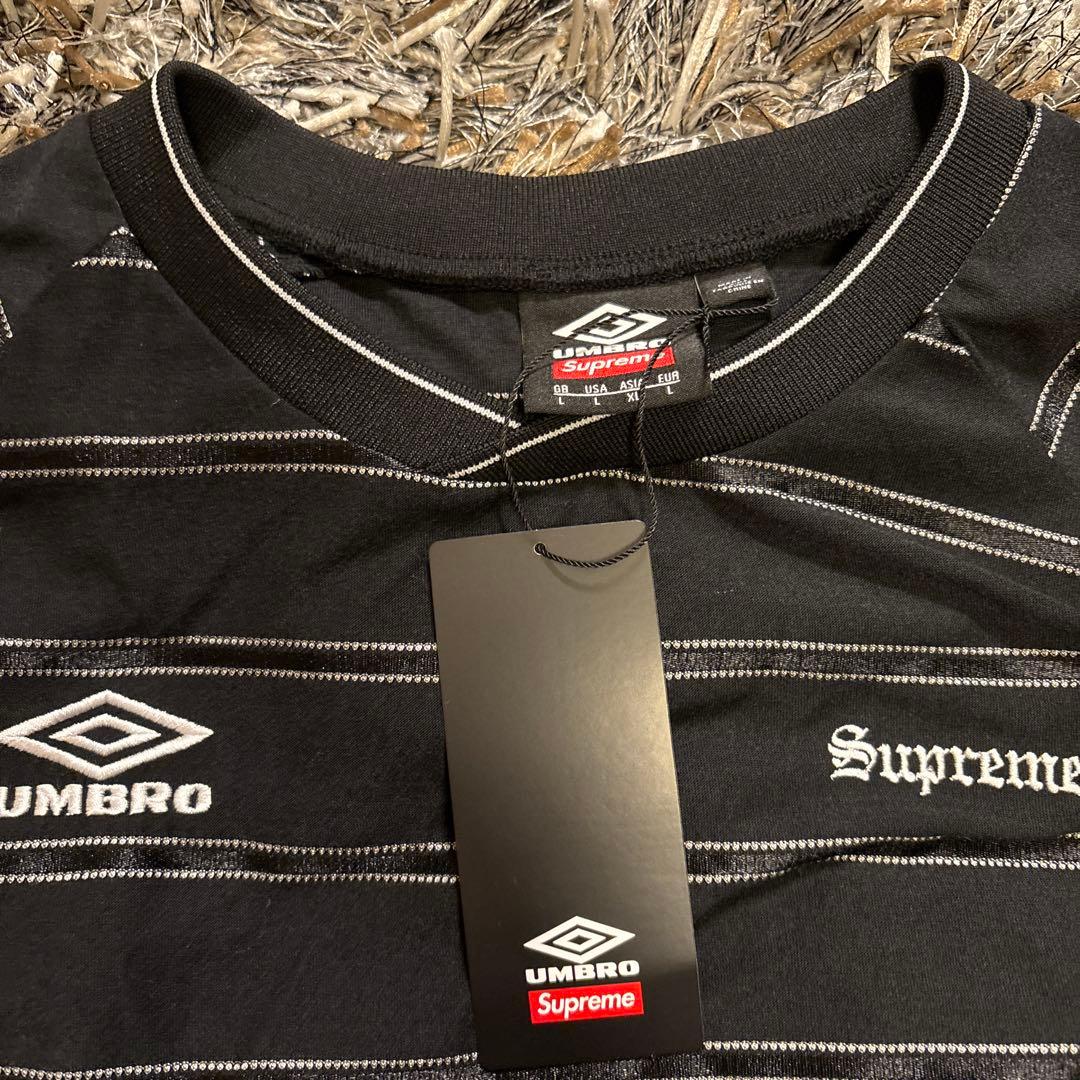 ウェア Supreme xumbro stripe SoccerJersey black