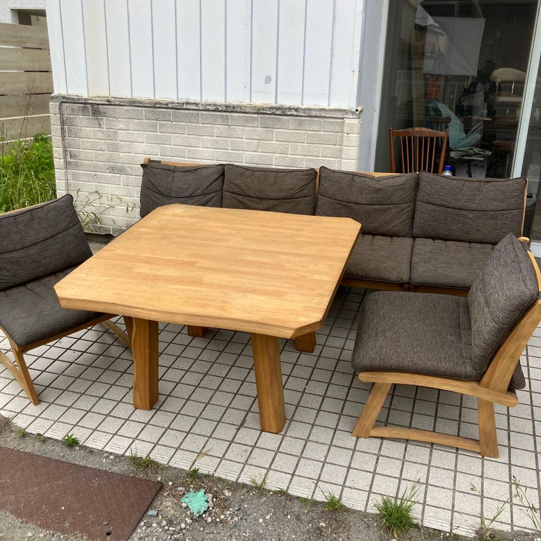 ④ 北欧レトロ ミキモク 雅 木製フレーム アームレスチェア 一人掛けソファー