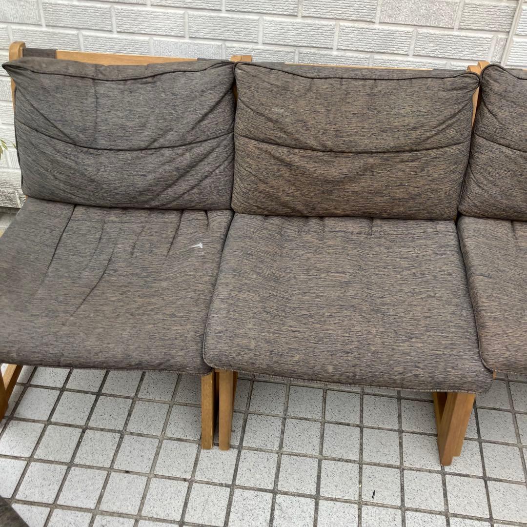 ④ 北欧レトロ ミキモク 雅 木製フレーム アームレスチェア 一人掛けソファー