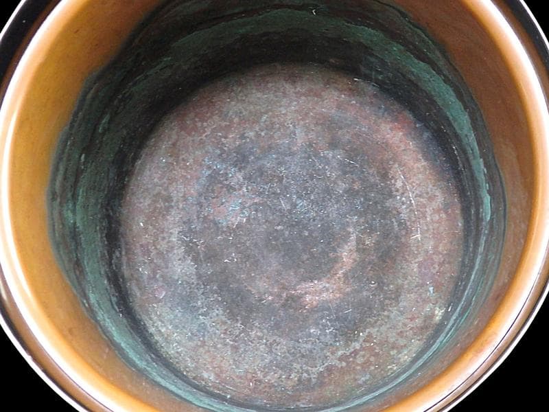 京塗師　岡田表寛造　金蒔絵　竹笹の図　火鉢　共箱　AS-DAx