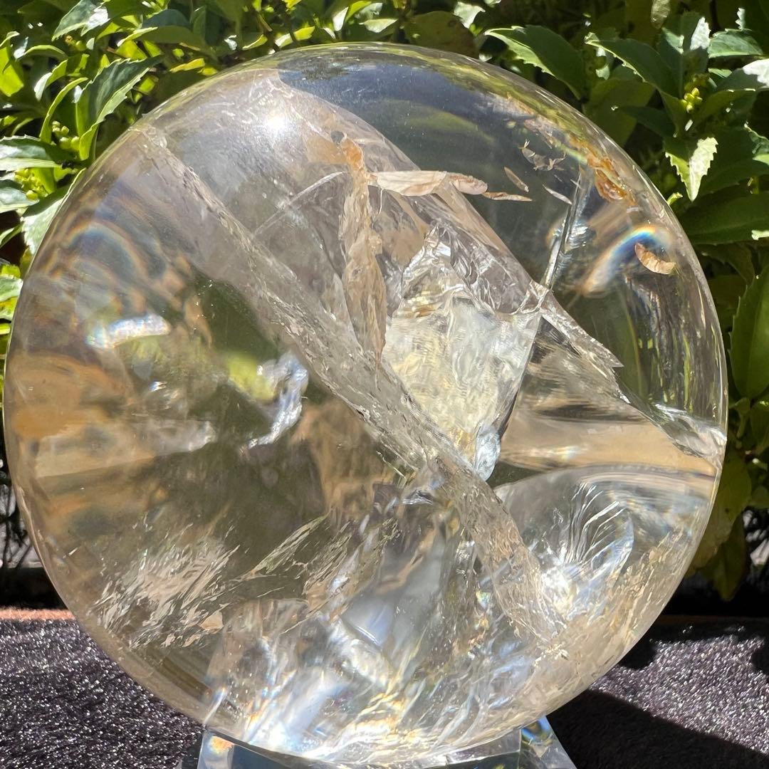 ◎家宝級 美麗宝珠☆超逸品☆レインボー スーパーファントム 水晶 丸玉 天然石