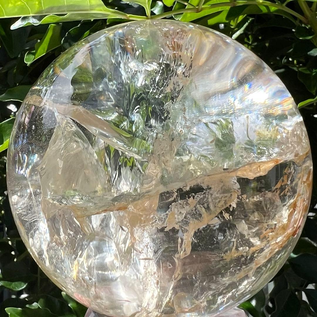 ◎家宝級 美麗宝珠☆超逸品☆レインボー スーパーファントム 水晶 丸玉 天然石