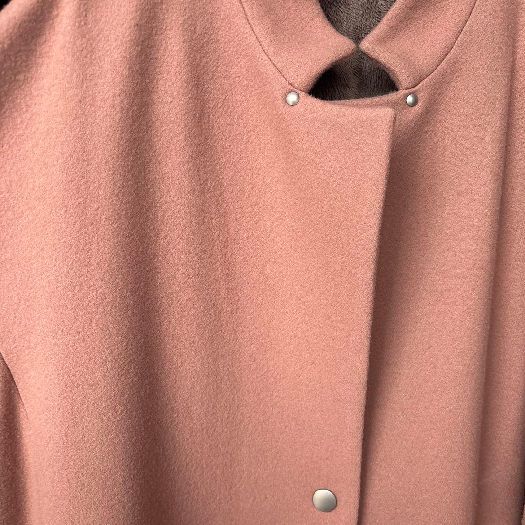 超美品　マンサール　コクーンウールコート　ピンクベージュ　ヤマダヤ