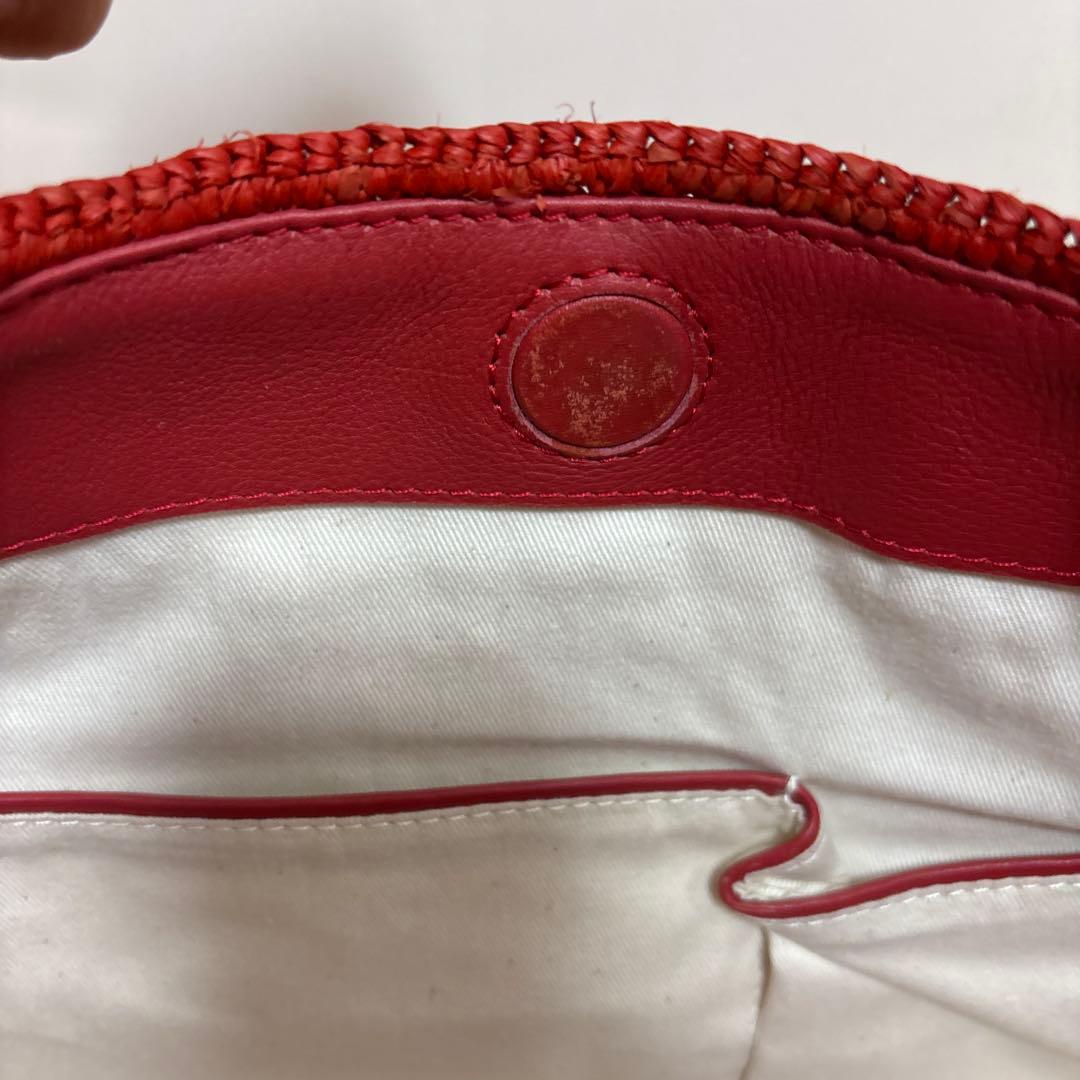 ヘレンカミンスキー　かごバッグ レッド　革