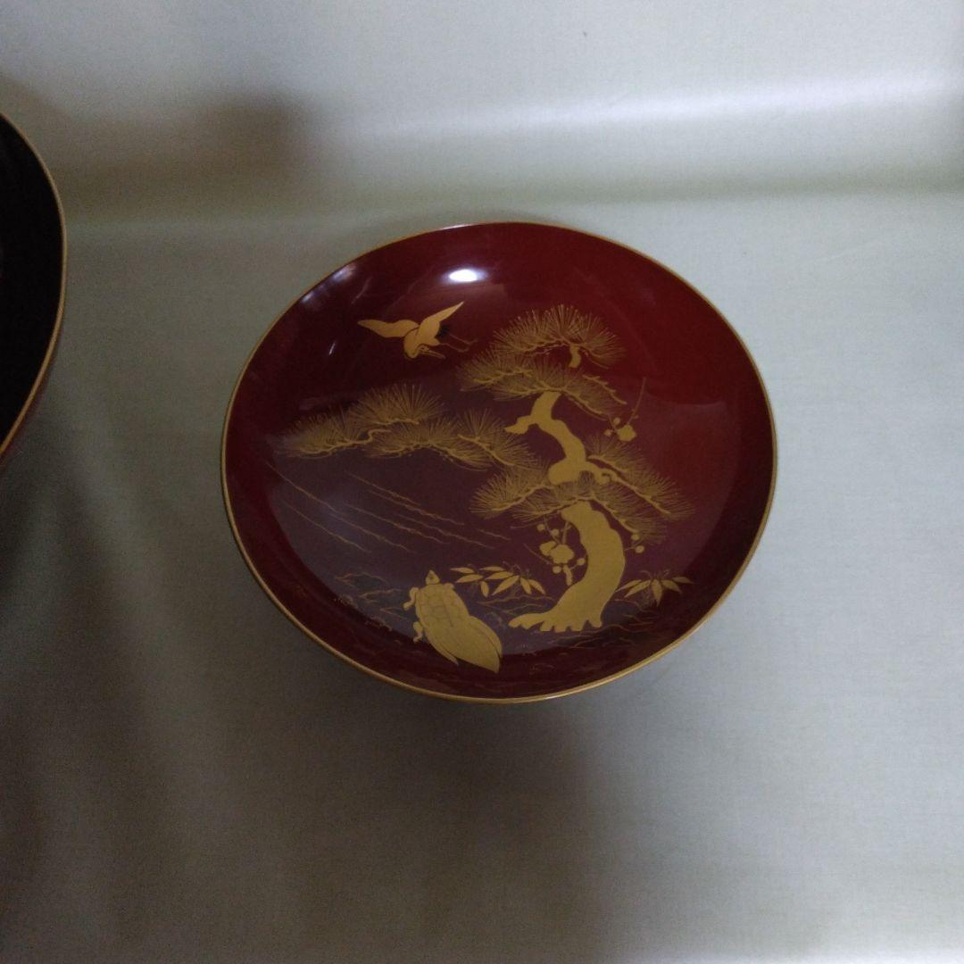 木製九つ重ね杯　本金蒔絵付