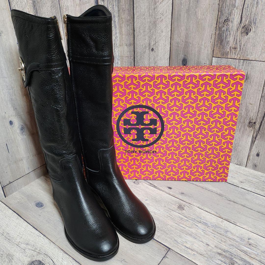 トリーバーチ ロングブーツ 本革 黒 Tory Burch おしゃれ 【美品】