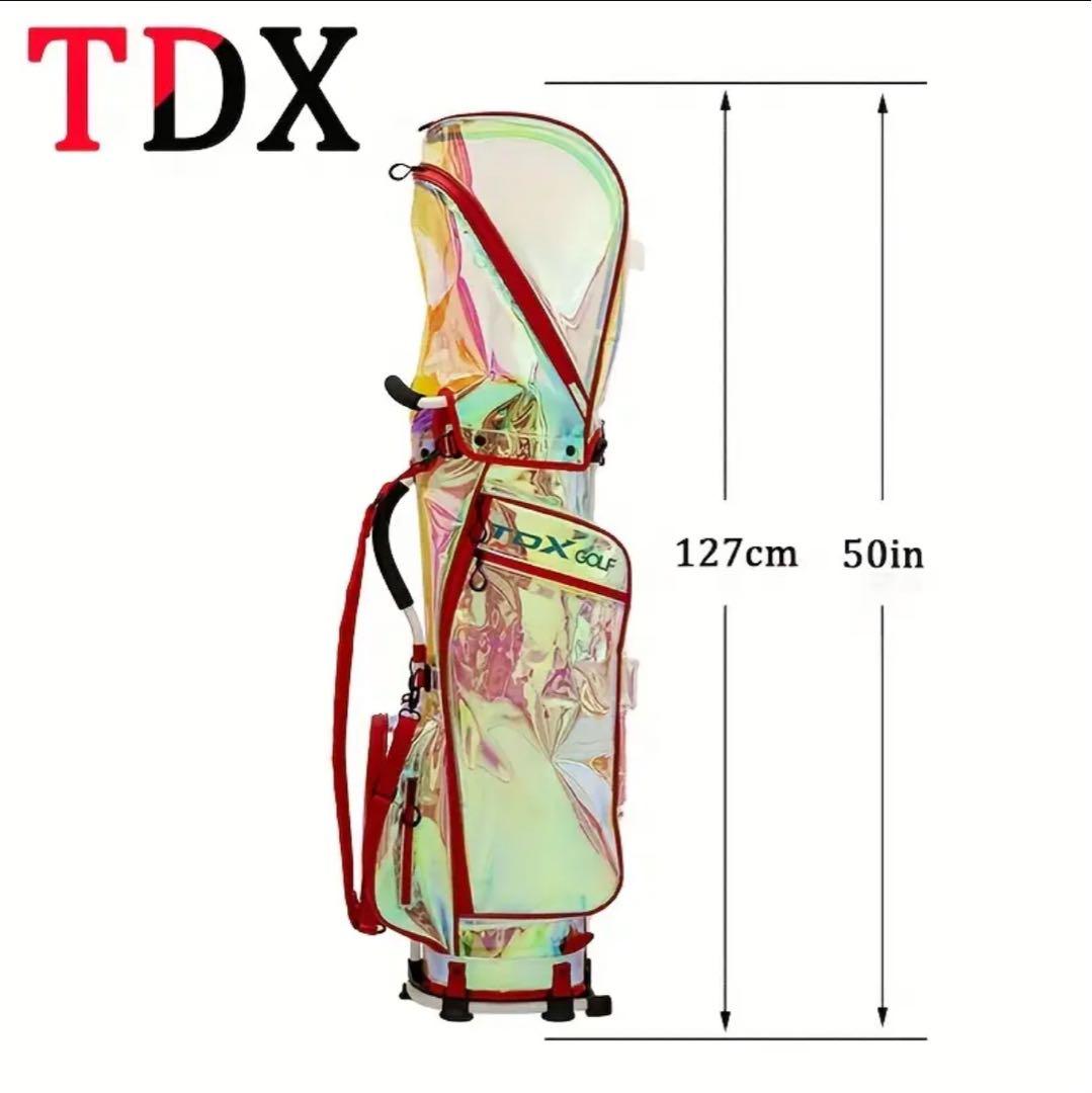 TDX スケルトン　スタンドキャディバッグ　新品　ゴルフバッグ　オーロラ　クリア