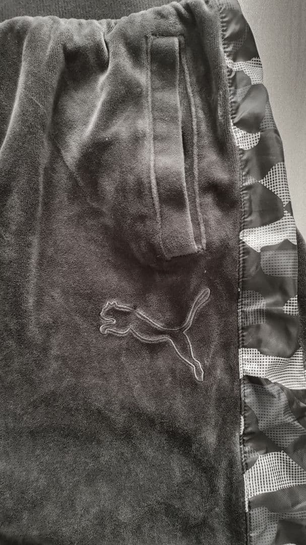 【希少】PUMA ジャージ 上下 セットアップ ベロア素材 迷彩カモ線 ロゴ刺繍
