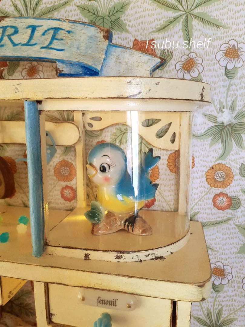 ウォールシェルフ　シャビー　ドロワー　ドールシェルフ