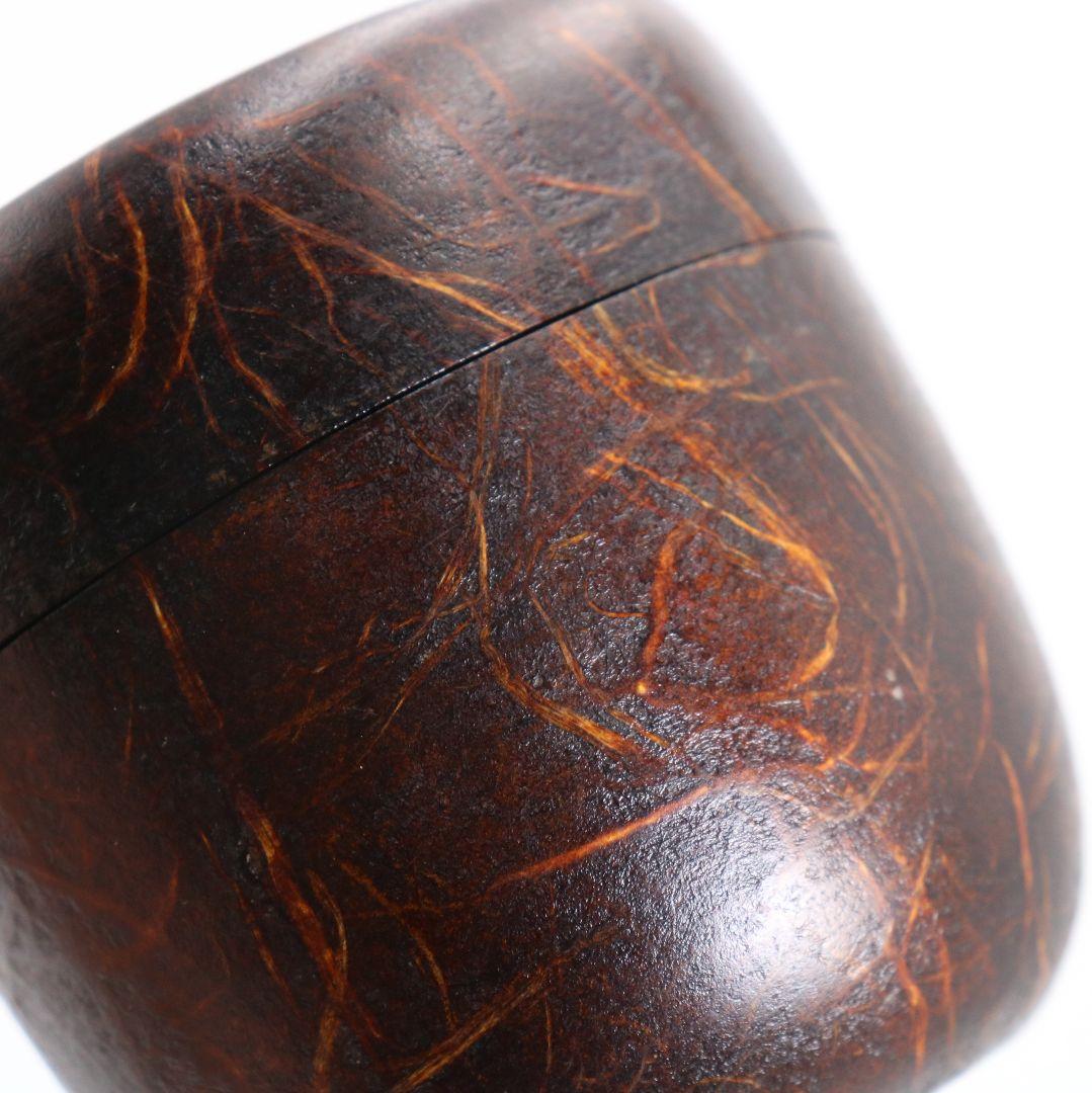 蒔絵師 筑城良斉作 柳蒔絵 中棗 和紙張 茶道具 共箱　V932　N7