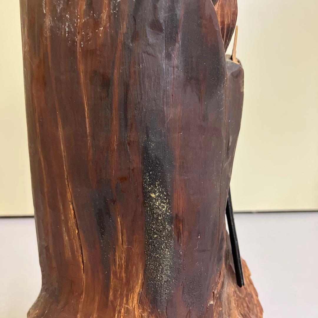 E-4昭和レトロ 置物 彫刻 木製 七福神 福禄寿 木彫り 長寿の像 福徳円満