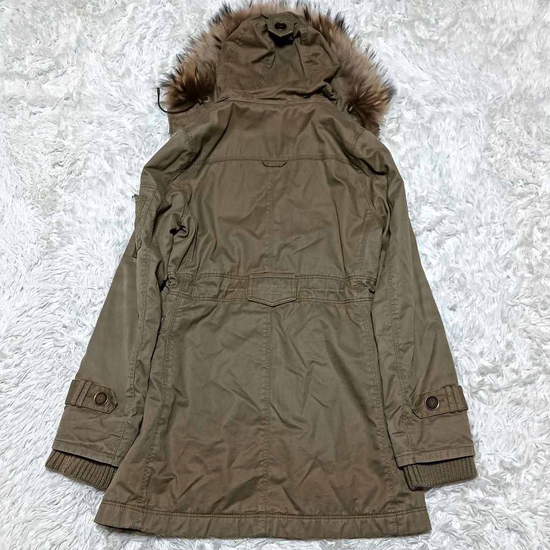 バーバリーブルーレーベル　モッズコート　ミリタリージャケット　リアルファー　38