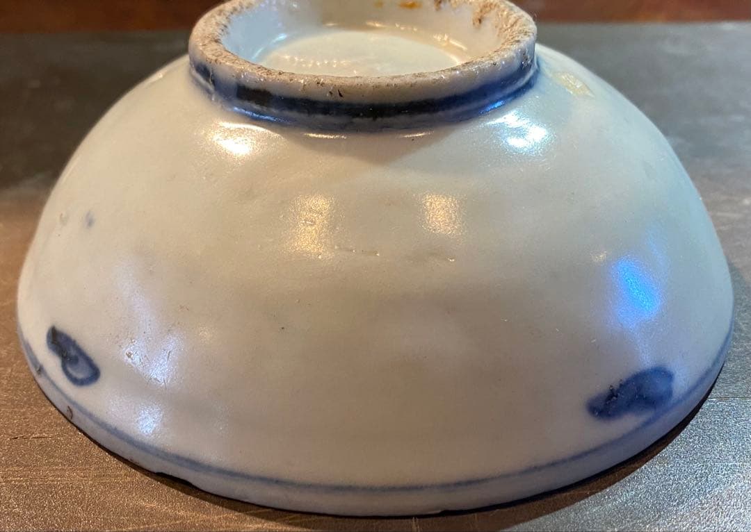 中国汕頭・スワトウ染付絵皿　鑑賞台付 沈船品・ヴィンテージ　レア ・台湾茶器