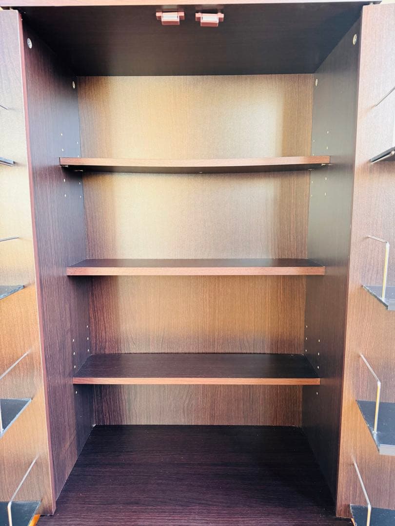 CD・DVD収納ラック 扉付き 大容量 ダークブラウン 93×60×40cm