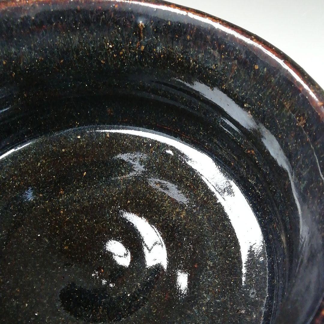 Ｔ３６４　茶碗　『黒釉茶碗』『竹内真三郎 造』　共箱　抹茶碗　茶道具