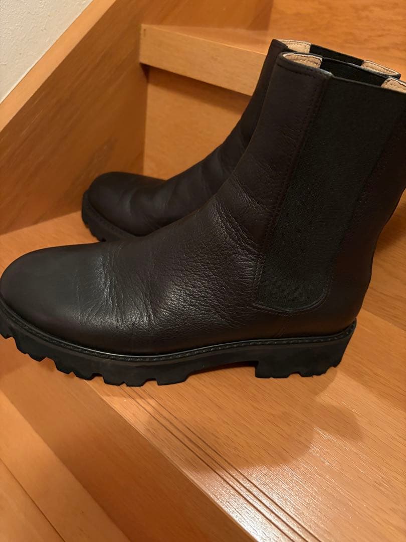 北欧、暮らしの道具店　サイドゴアブーツ　牛皮　ブラック　24センチ