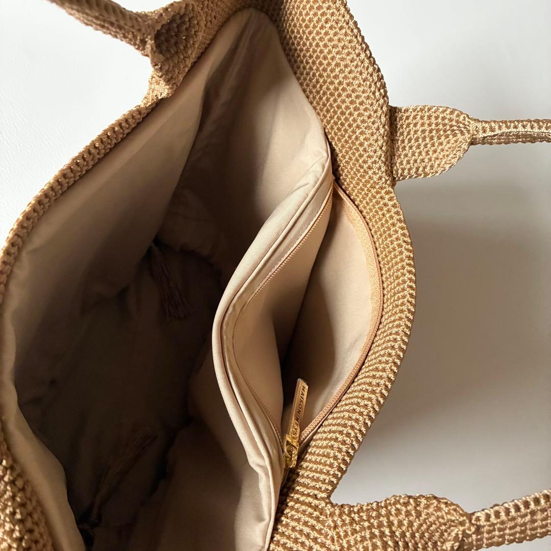 未使用級✨MAISON KEYS　メゾンキーズ　カゴバッグ　バイカラー　洗える