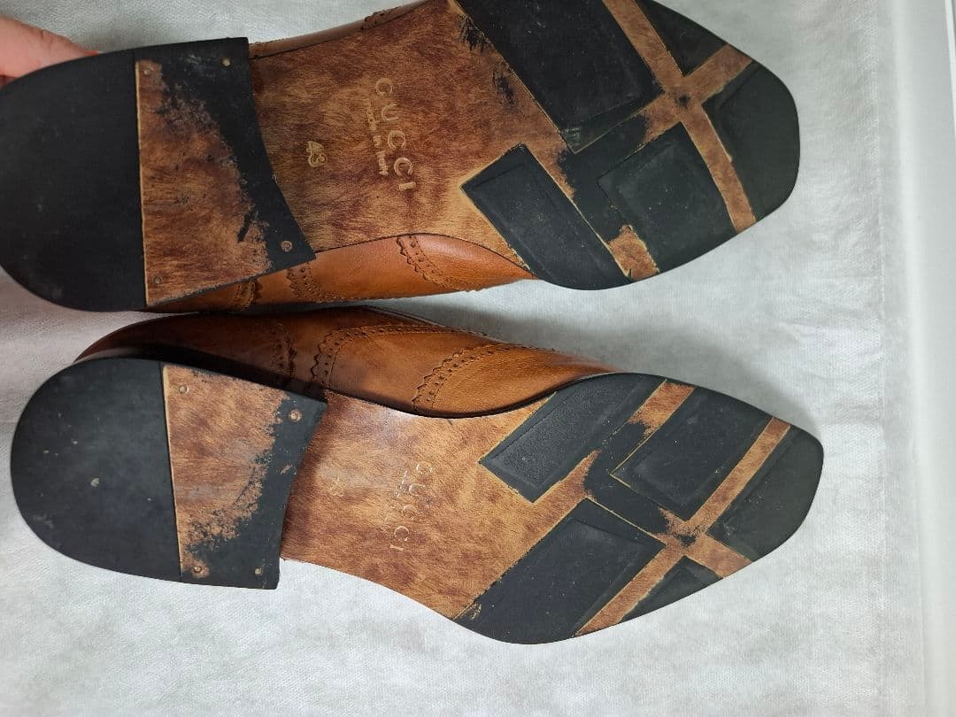 Vin28！GUCCI☆ レザー ブラウン ローファー 革靴