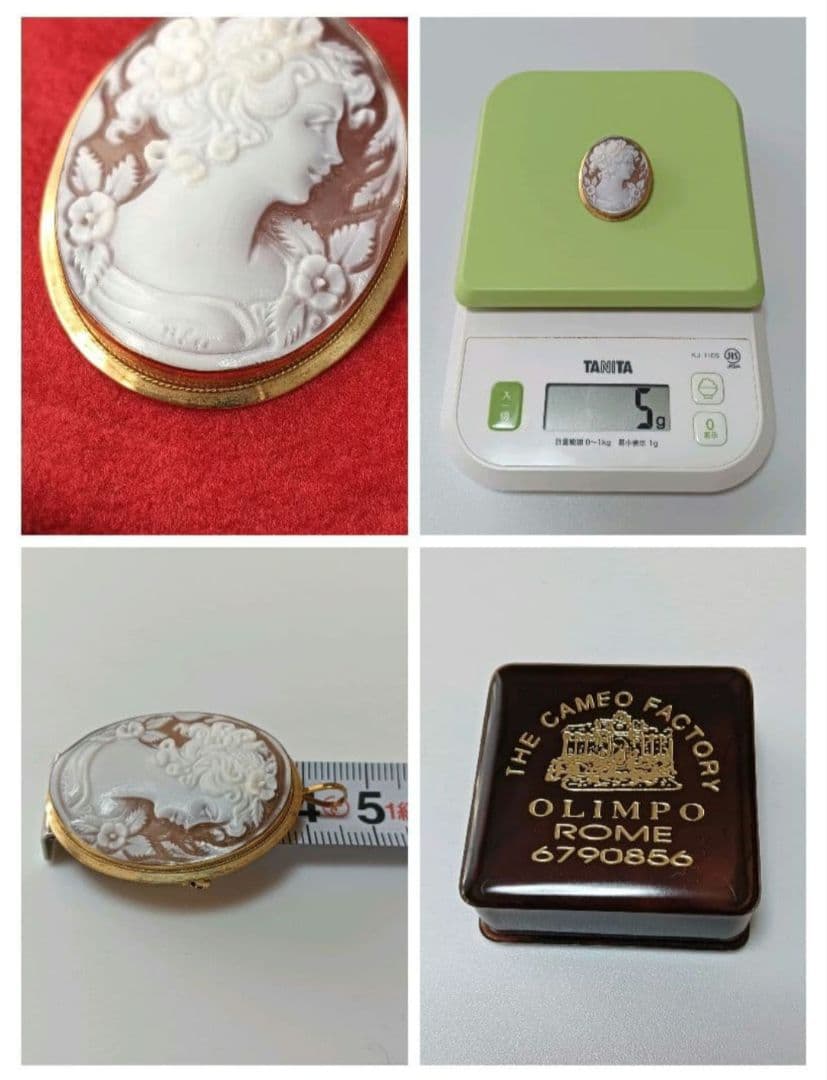 minto様　カメオ　シェルカメオ　ブローチペンダントトップ　ケース付き