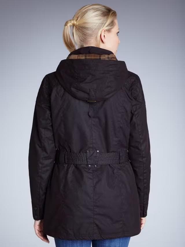 日本未発売 バブアー【BARBOUR】フード付きワックスコットンジャケット 黒L