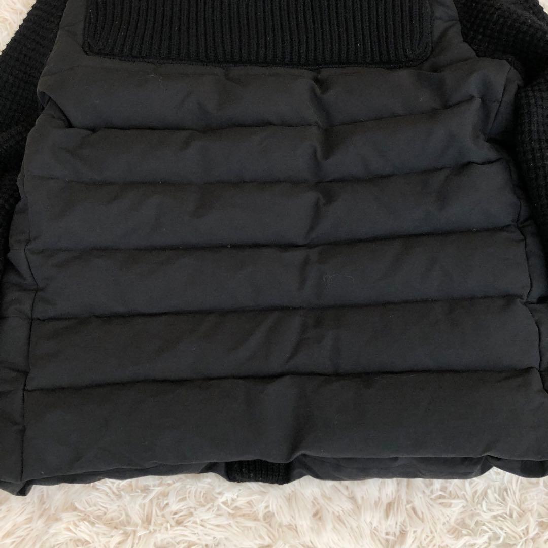 Barkバーク　ニット切替ダウンジャケット　ブラック黒　L　フード脱着可