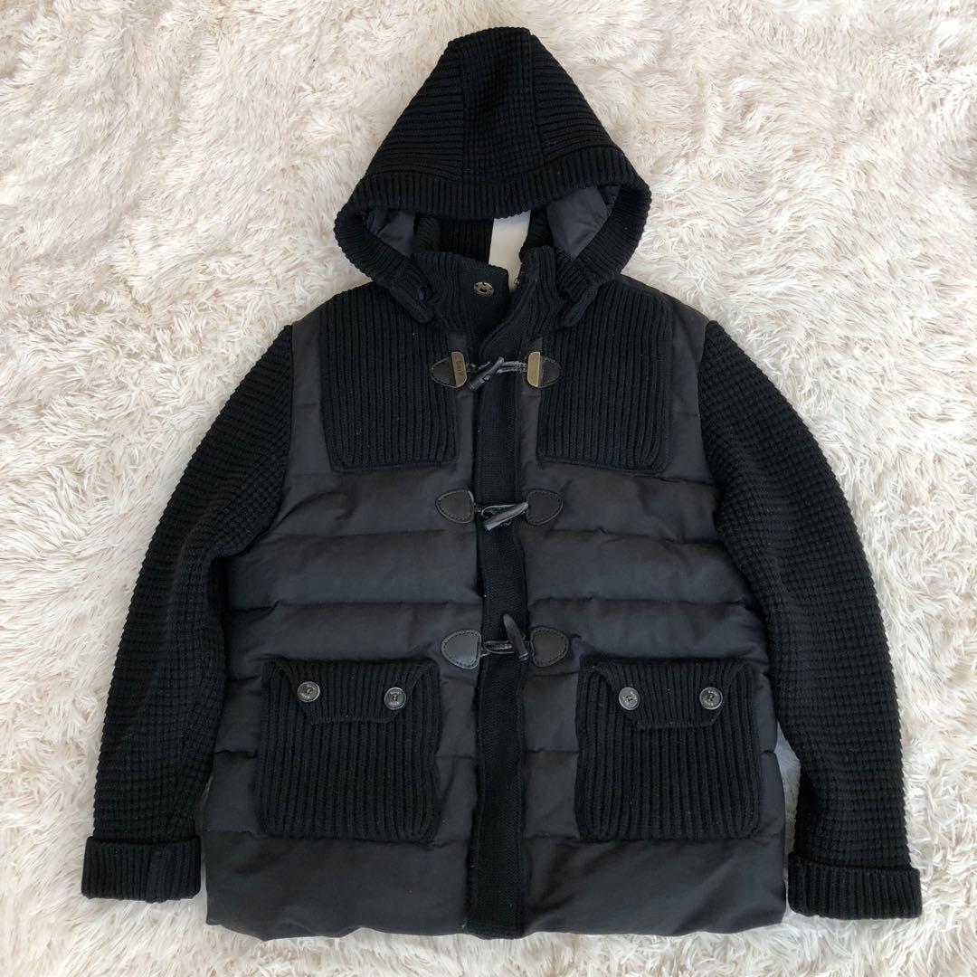 Barkバーク　ニット切替ダウンジャケット　ブラック黒　L　フード脱着可