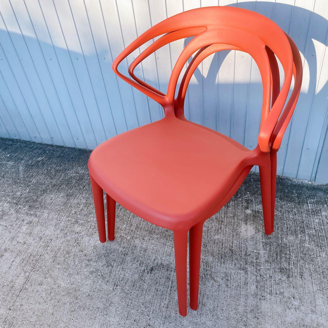 【未使用品】CHERRY エルパソ ダイニングチェア レッド 2脚セット①