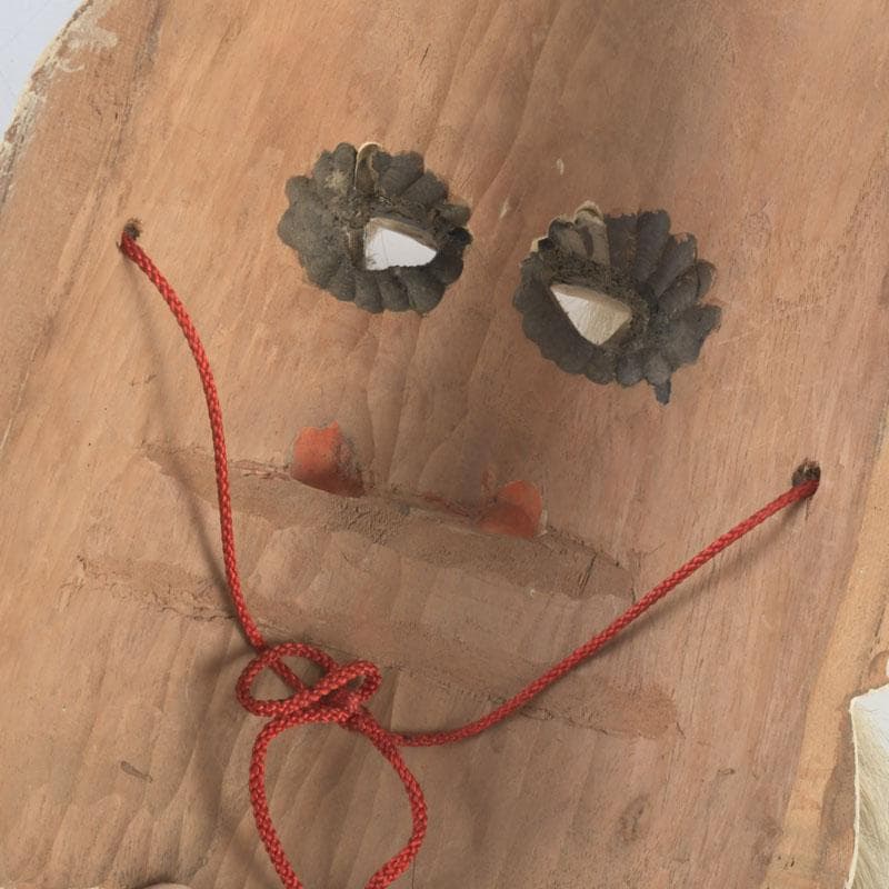 能面　能楽　雅楽　木彫　お多福面　翁面　2点まとめて　C　9291