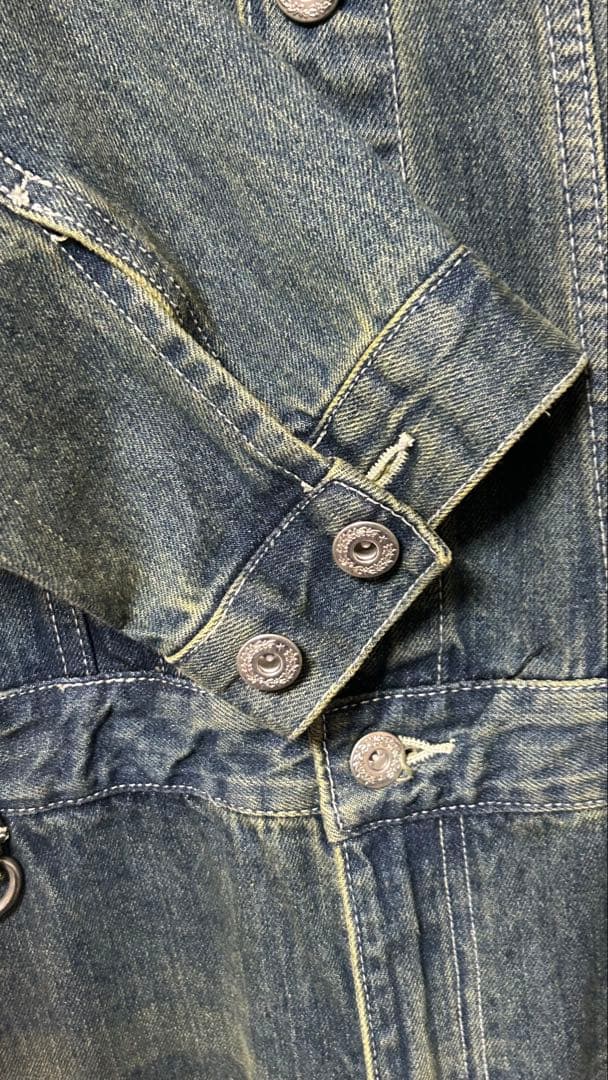 アケリコ オールインワン デニム ワンウォッシュ used加工　未使用タグ付き
