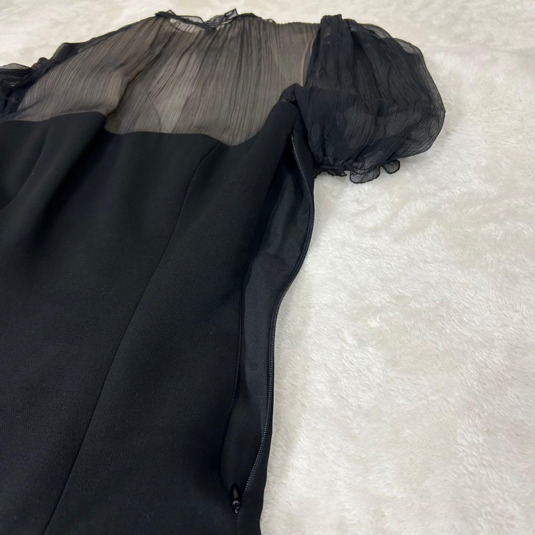 MIUMIU ミュウミュウ ブラック 半袖シースルー ミニワンピース ミニ丈