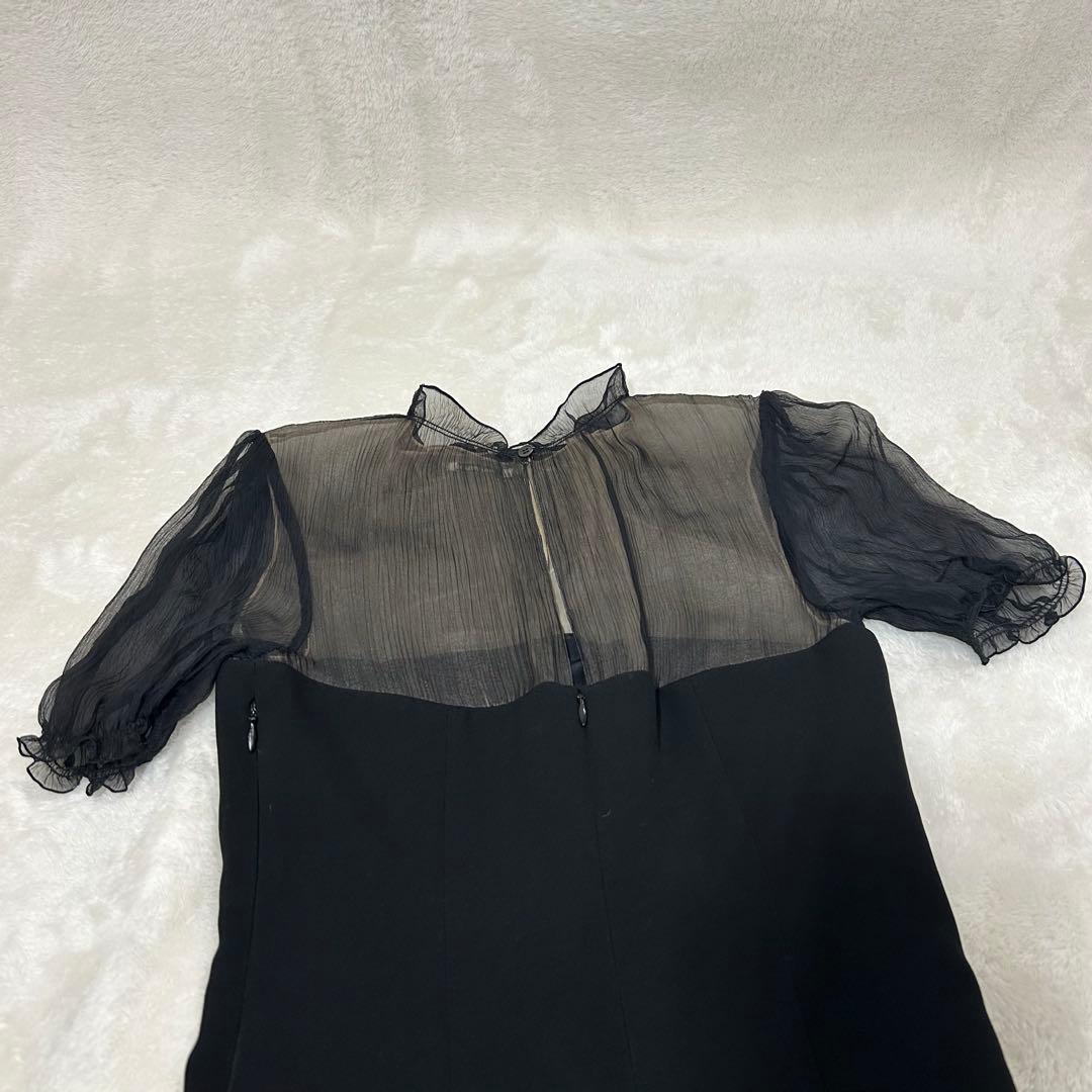 MIUMIU ミュウミュウ ブラック 半袖シースルー ミニワンピース ミニ丈