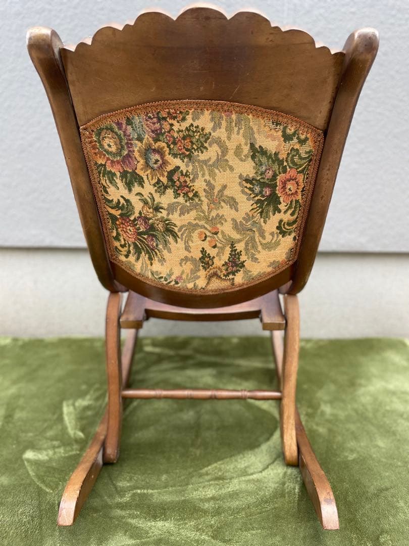 ロココ調 ロッキングチェア 折りたたみ 折り畳み コブラン織り 送料無料