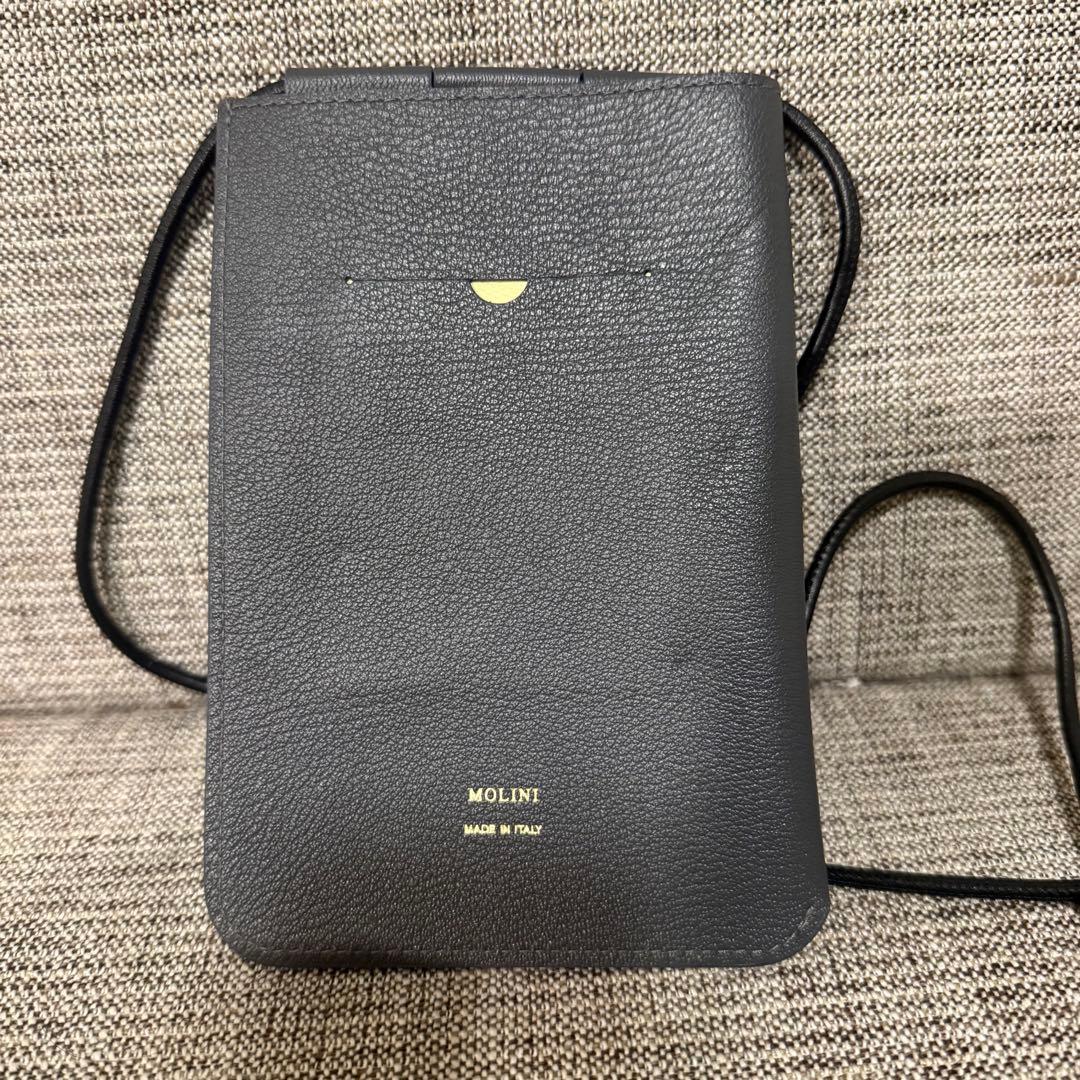 年内売切り希望MOLINI スマホショルダーウォレット　グレイ