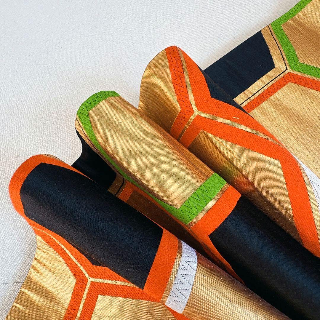 美品　フルセット　七五三７歳女の子　着物　化繊　オレンジ　51975