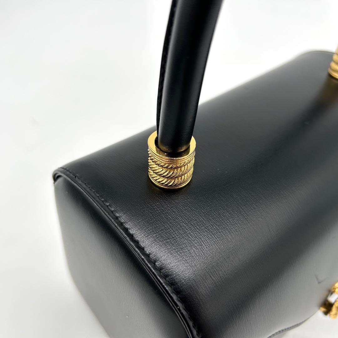 濱野皮革工藝 hamano ハンドバッグ フォーマルバッグ ブラック 黒　レザー