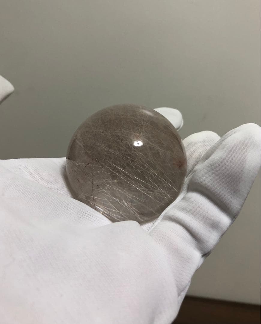 【希少レア】超大玉　50mm 155g ルチルクォーツ　丸玉　スフィア 水晶