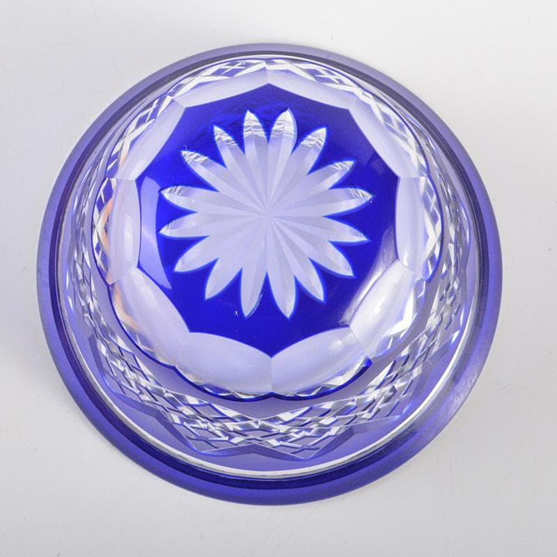 正人作　クリスタルガラス　切子　酒盃　共箱　N　6284