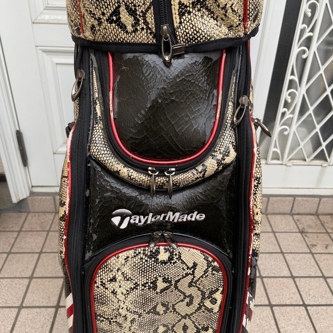 【レア柄】TaylorMadeテーラーメイド キャディバッグ フード付 蛇柄
