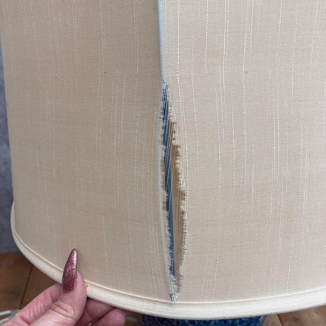 D-2 【希少】シノワズリ 磁器製 テーブルランプ 藍色 雲龍紋様 アンティーク