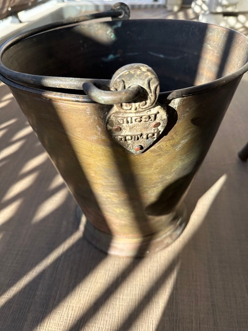 インド　アンティーク　真鍮　バケツ