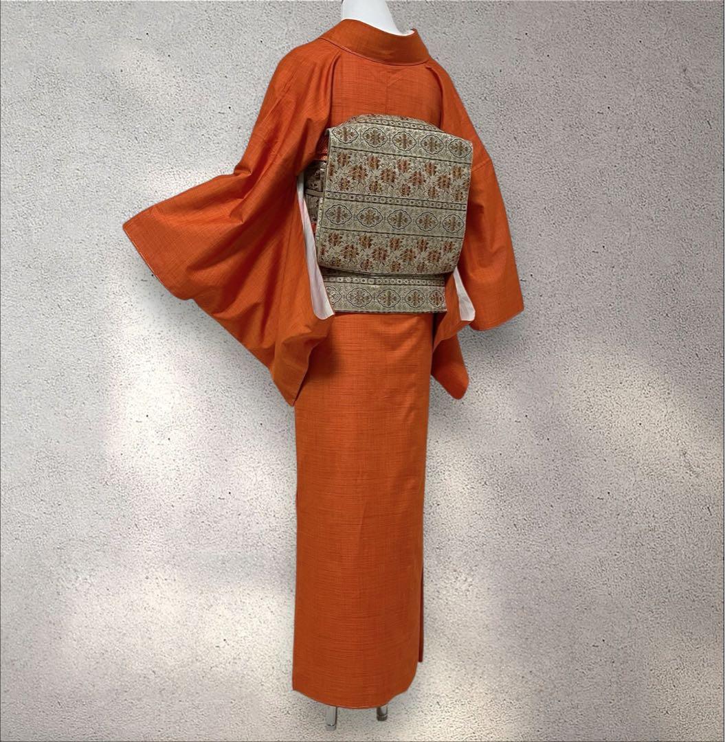 sy258 正絹 色紬 結城紬 ４点フルセット 身丈157裄丈66