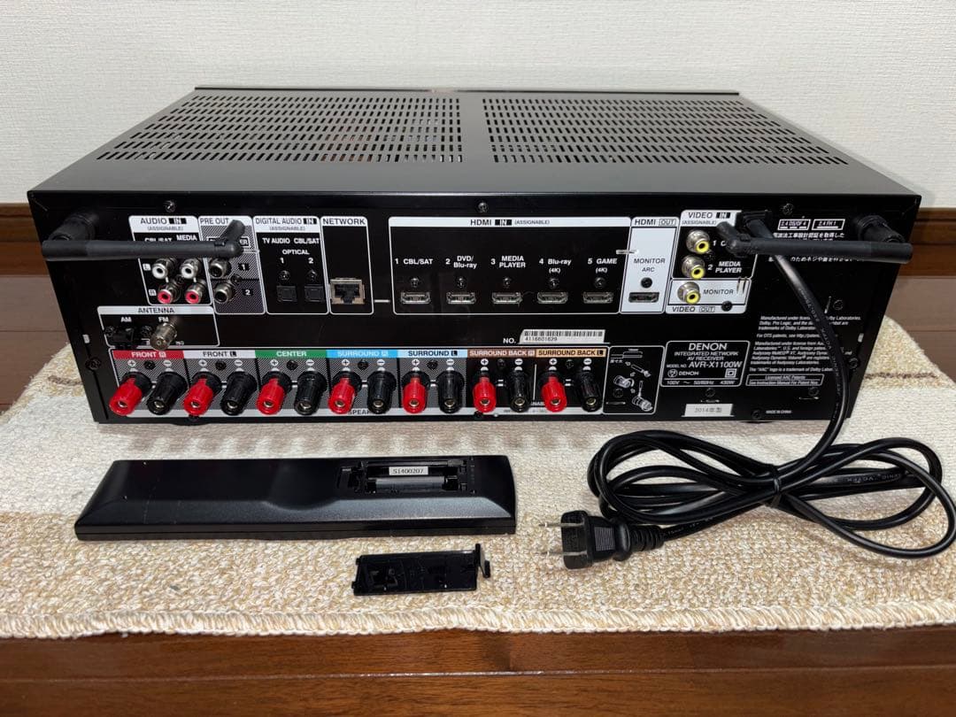 実動品デノン7.2chAVR-X1100W-K Bluetooth／ハイレゾ対応